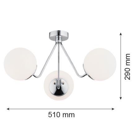 Argon 1477 - Loftlampe TOMAR 3xE27/15W/230V skinnende krom