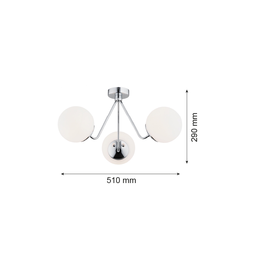 Argon 1477 - Loftlampe TOMAR 3xE27/15W/230V skinnende krom
