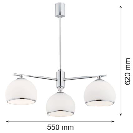 Argon 1487 - Loftlampe MARBELLA 3xE27/15W/230V skinnende krom