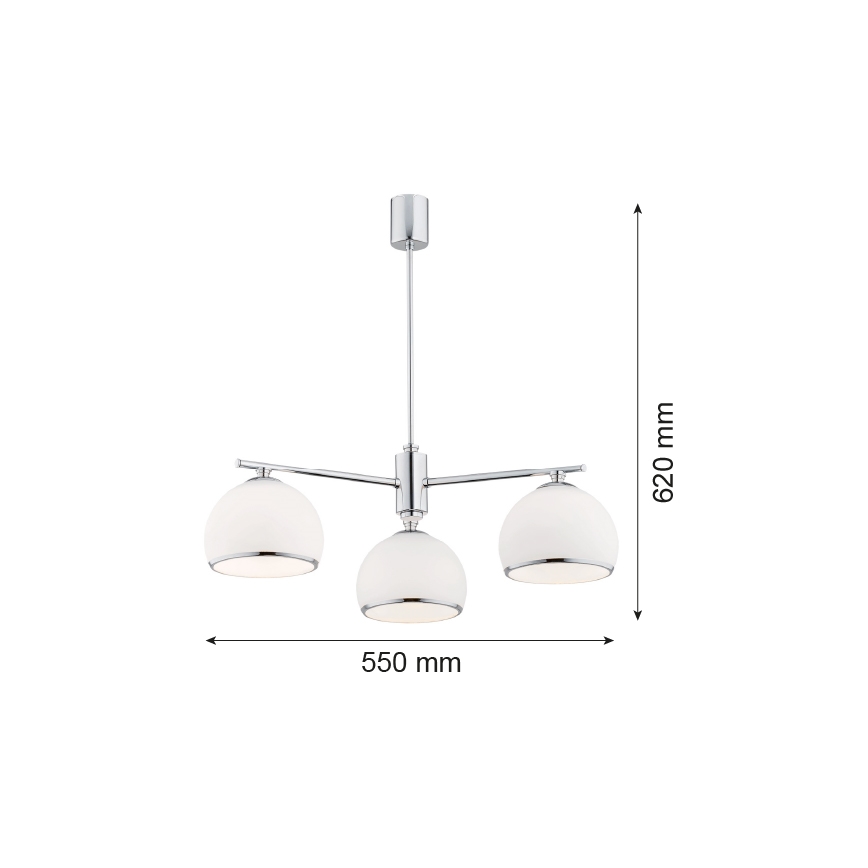 Argon 1487 - Loftlampe MARBELLA 3xE27/15W/230V skinnende krom