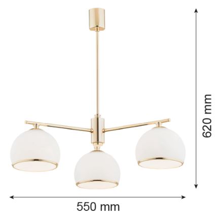 Argon 1488 - Loftlampe MARBELLA 3xE27/15W/230V messingfarvet