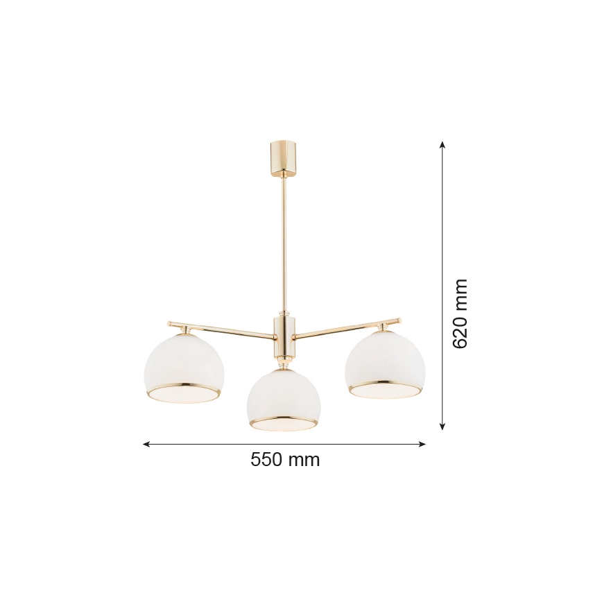 Argon 1488 - Loftlampe MARBELLA 3xE27/15W/230V messingfarvet