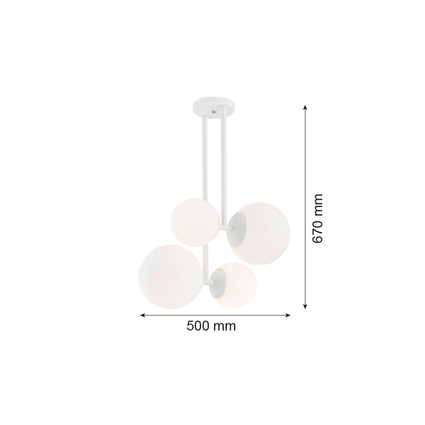 Argon 1644 - Pendel ASPEN 4xE27/15W/230V hvid