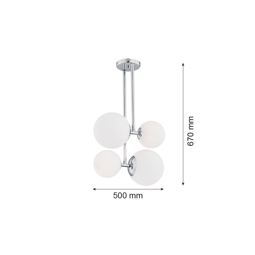 Argon 1646 - Pendel ASPEN 4xE27/15W/230V skinnende krom