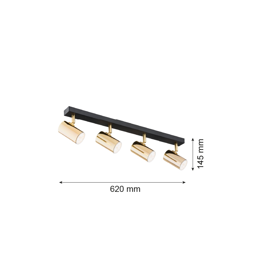 Argon 1688 - Spotlampe LAGOS 4xGU10/5W/230V messing/sort