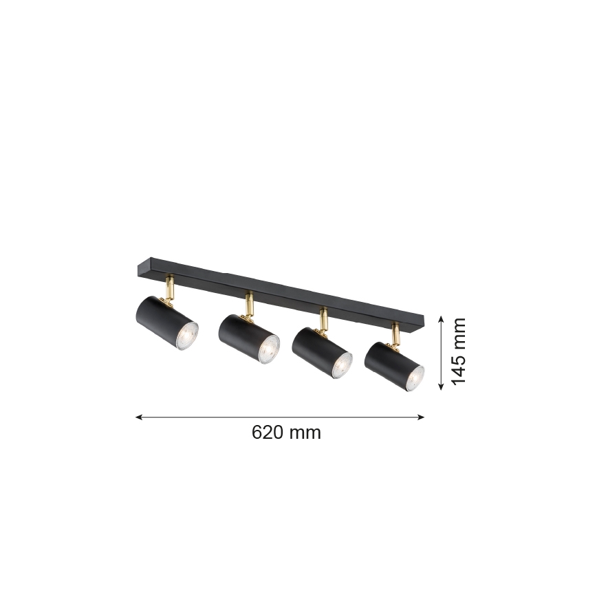 Argon 1690 - Spotlampe LAGOS 4xGU10/5W/230V sort/messing