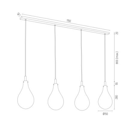 Argon 1740 - Pendel OAKLAND 4xG9/6W/230V