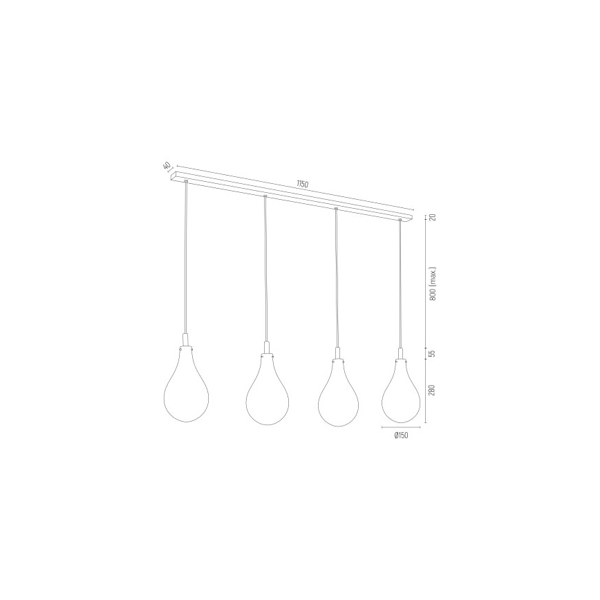 Argon 1741 - Klyngependel OAKLAND 4xG9/6W/230V