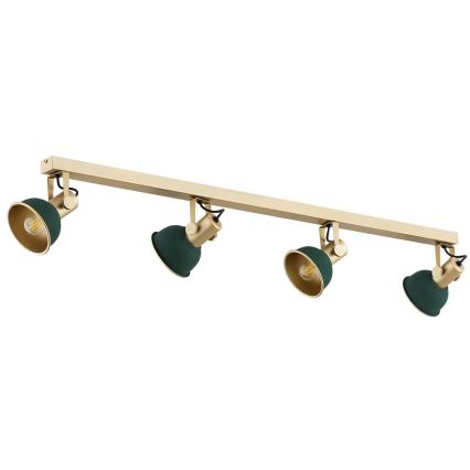 Argon 1800 - Spotlampe LENORA 4xE14/7W/230V guldfarvet/grøn