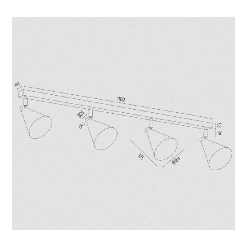 Argon 1806 - Spotlampe LUCINDA 4xE14/7W/230V grøn