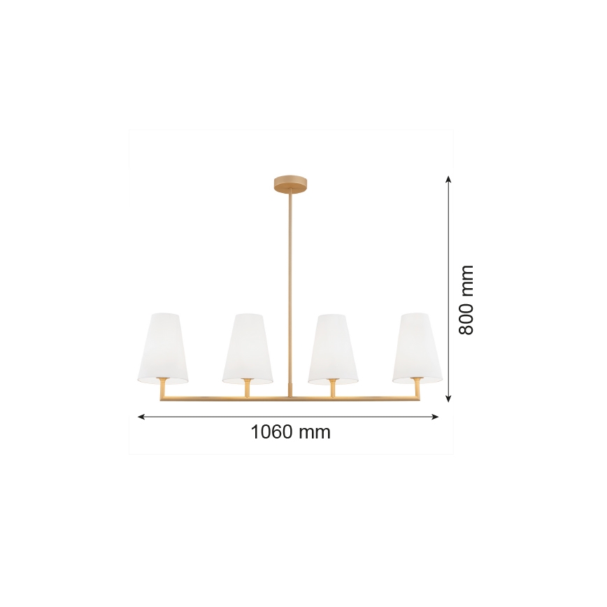 Argon 1828 - Pendellampe SAFIANO 4xE27/15W/230V guldfarvet