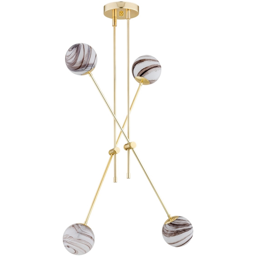 Argon 1840 - Pendellampe ABSOS 4xE14/7W/230V alabast guldfarvet