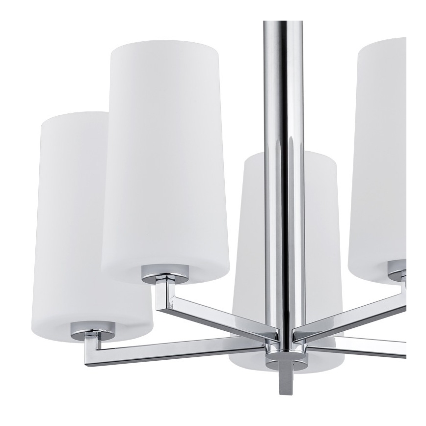 Argon 2053 - Loftlampe CAMELOT 5xE27/15W/230V skinnende krom