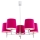 Argon 2075 - Loftlampe BOLZANO 5xE27/15W/230V pink/skinnende krom