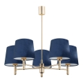 Argon 2086 - Loftlampe på stang PONTE 5xE27/15W/230V messing/blå