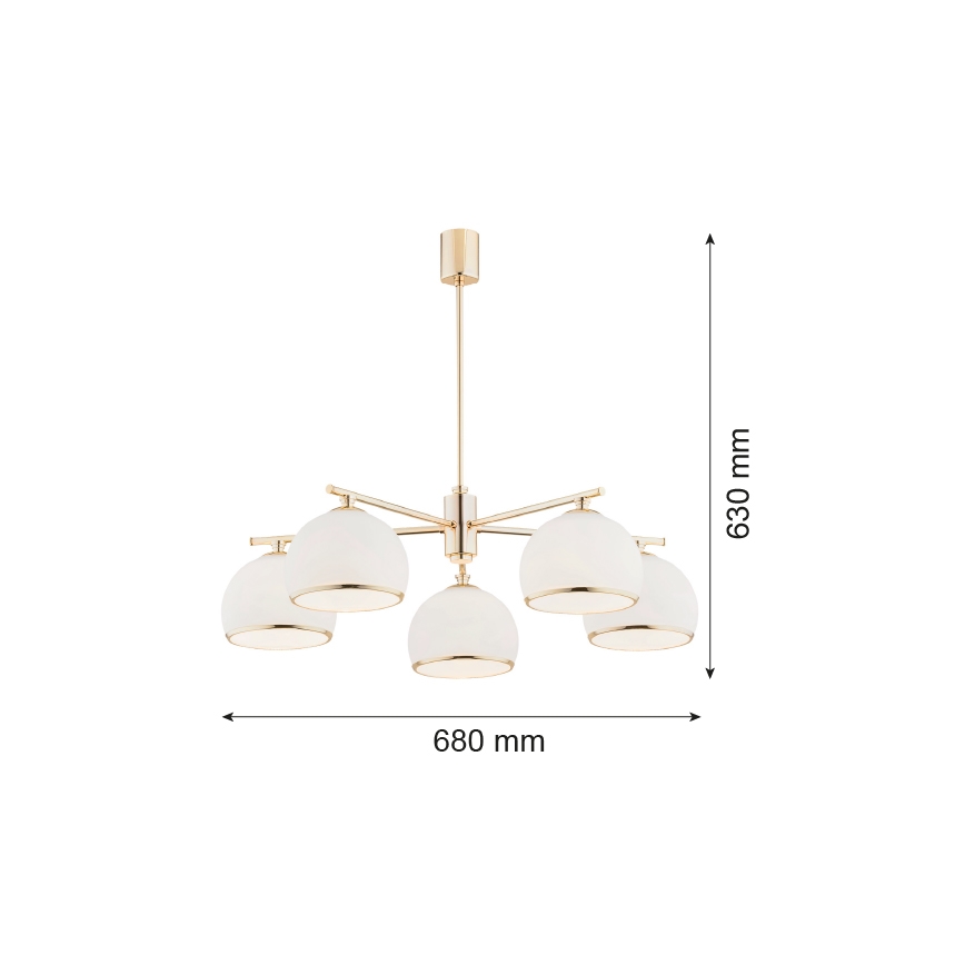 Argon 2088 - Lysekrone MARBELLA 5xE27/15W/230V messing
