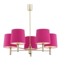 Argon 2089 - Loftlampe på stang PONTE 5xE27/15W/230V messing/rosa