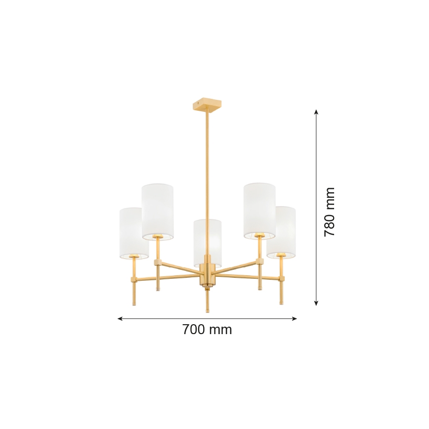 Argon 2134 - Loftlampe ABRUZZO 5xE14/15W/230V messing/hvid