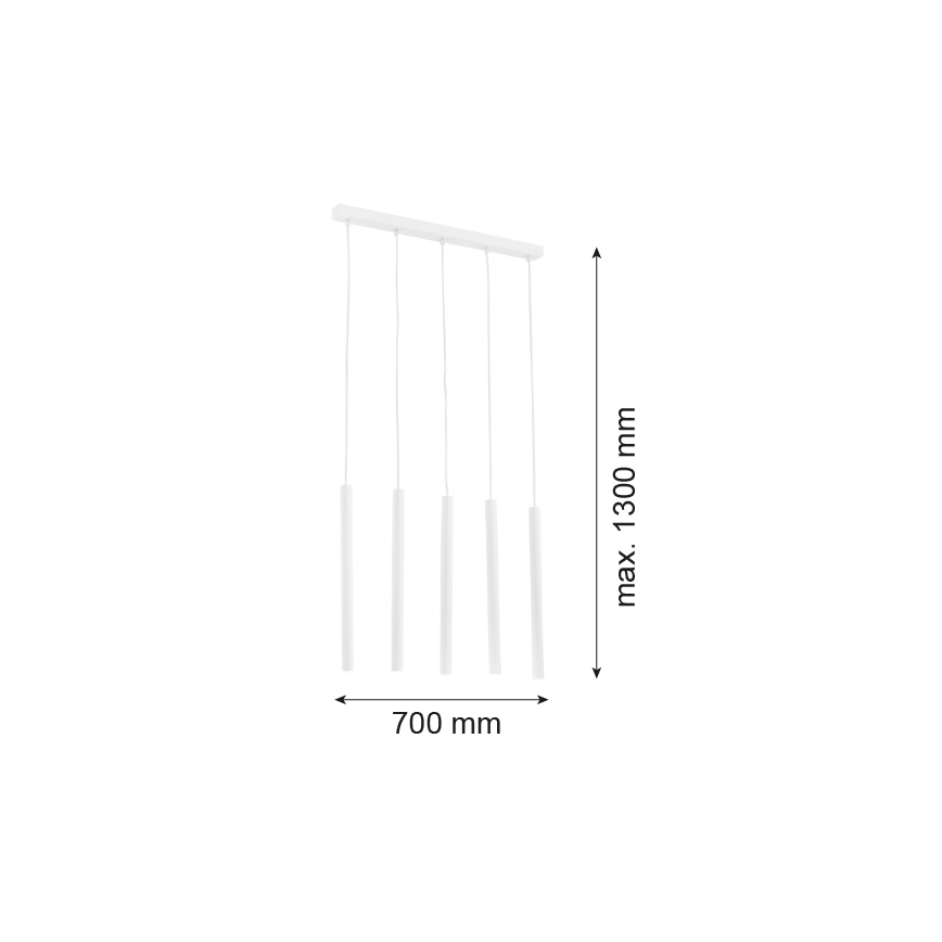 Argon 2136 - Pendel ETNA PLUS 5xG9/6W/230V hvid