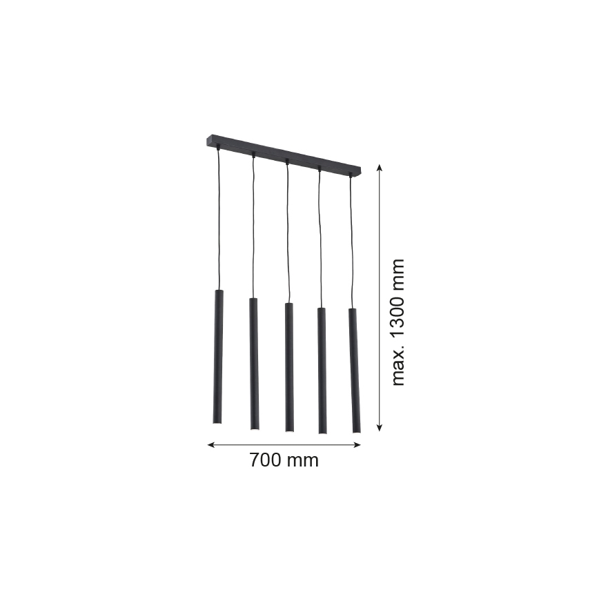 Argon 2137 - Pendel ETNA 5xG9/6W/230V sort