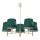 Argon 2145 - Loftlampe PONTE 5xE27/15W/230V grøn/messingfarvet