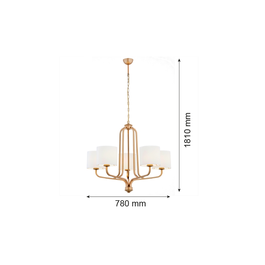 Argon 2172 - Pendel med kædeophæng MARANELLO 5xE27/15W/230V