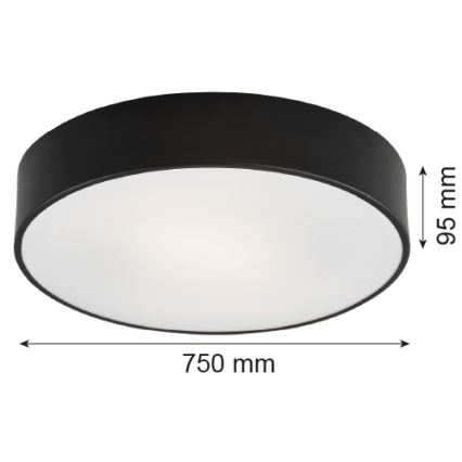Argon 2536 - Loftlampe DARLING 6xE27/15W/230V diam. 75 cm sort