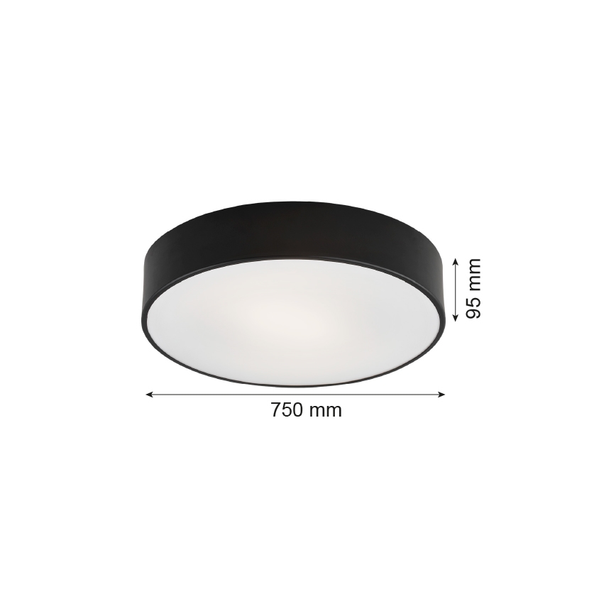 Argon 2536 - Loftlampe DARLING 6xE27/15W/230V diam. 75 cm sort