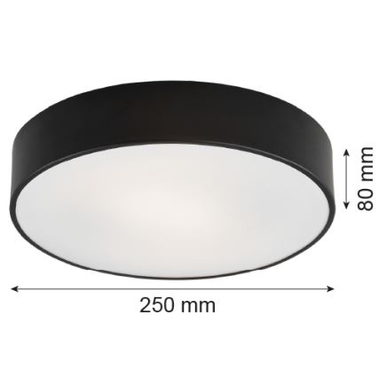 Argon 3081 - Loftlampe DARLING 2xE27/15W/230V diam. 25 cm sort