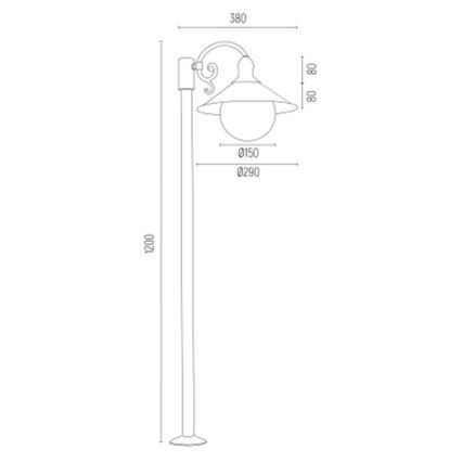 Argon 3284 - Udendørslampe ERBA BIS 1xE27/15W/230V