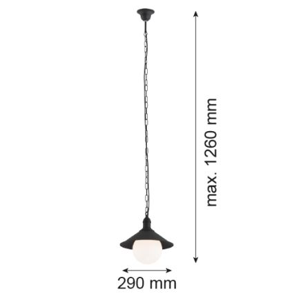 Argon 3285 - Udendørs lysekrone ERBA BIS 1xE27/60W/230V
