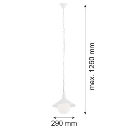 Argon 3296 - Udendørs lysekrone ERBA BIS 1xE27/60W/230V