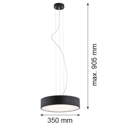 Argon 3350 - Pendel DARLING 1xLED/30W/230V diam. 40 cm sort