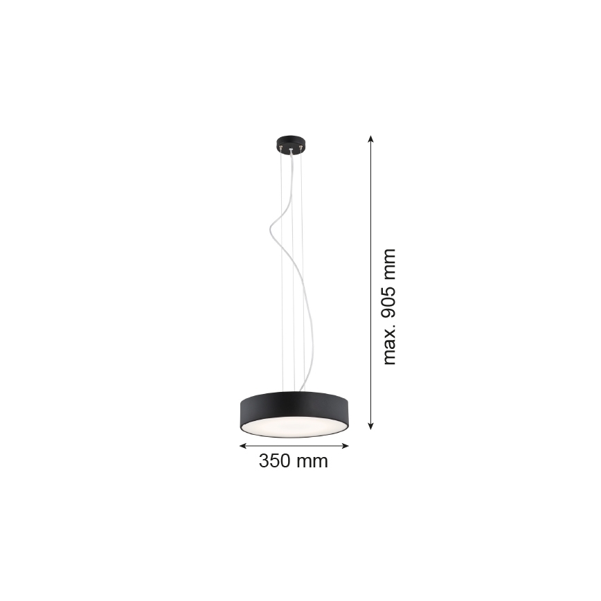 Argon 3350 - Pendel DARLING 1xLED/30W/230V diam. 40 cm sort