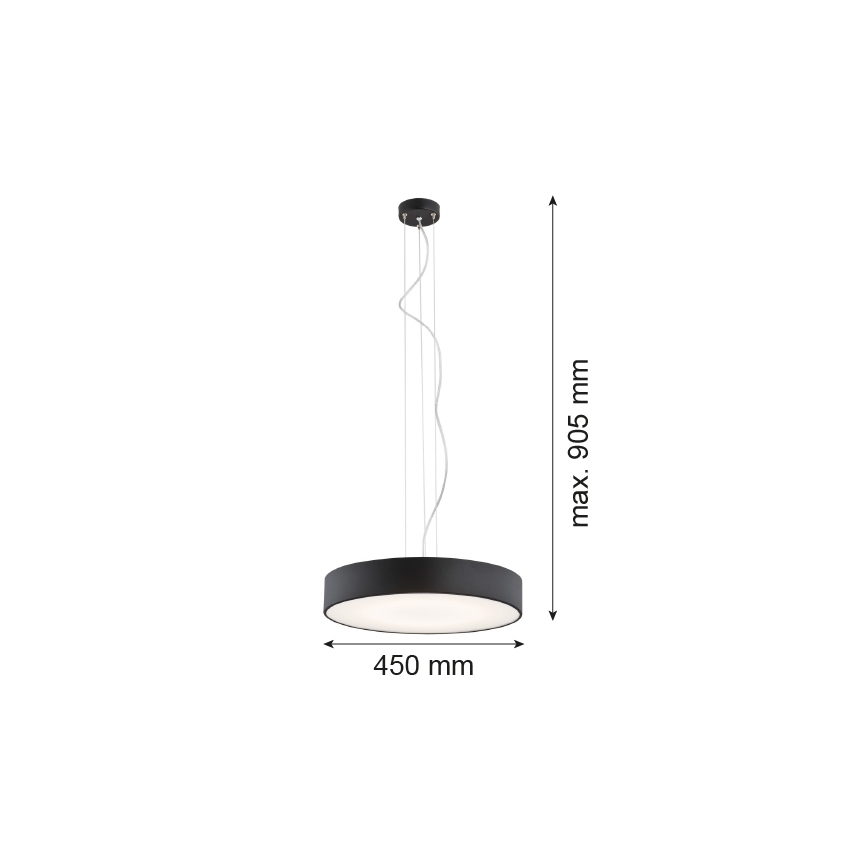 Argon 3352 - Pendel DARLING 1xLED/35W/230V diam. 45 cm sort