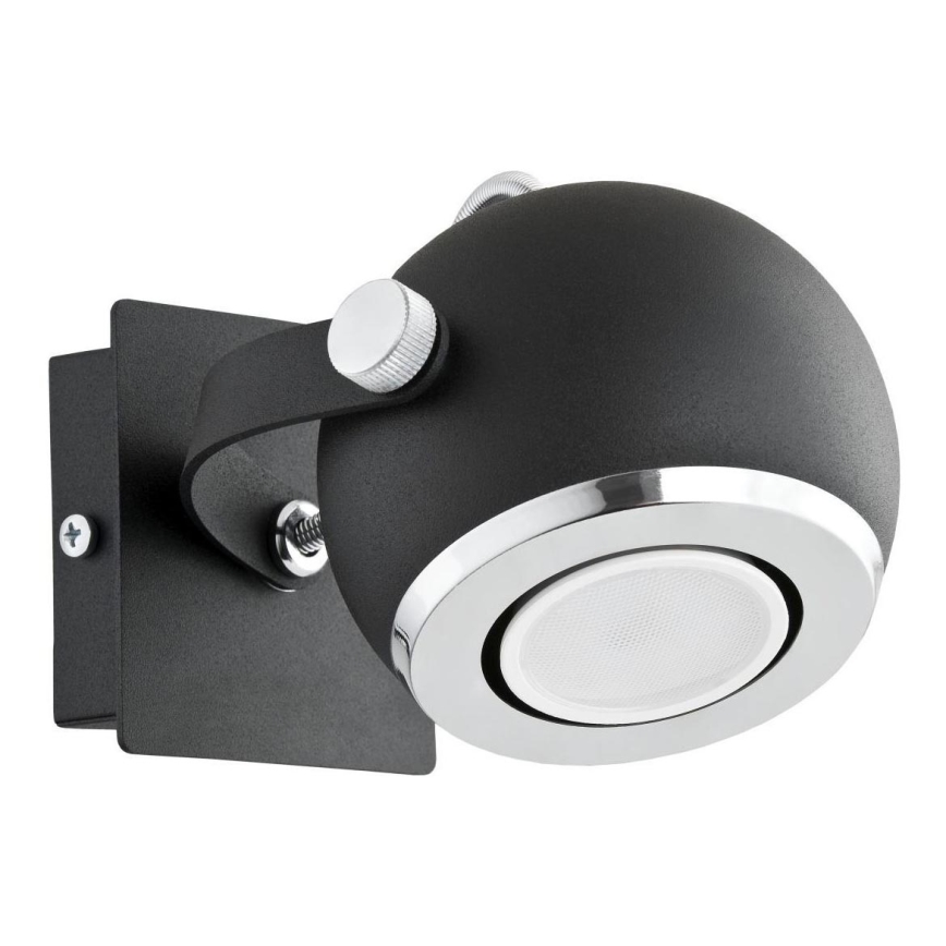 Argon 3638 - Vægspot KOS 1xGU10/5W/230V sort/skinnende krom
