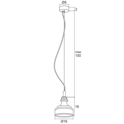 Argon 3795 - LED lysekrone i en snor TULUZA LED/5W/230V