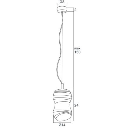 Argon 3797 - LED lysekrone i en snor COMO LED/5W/230V