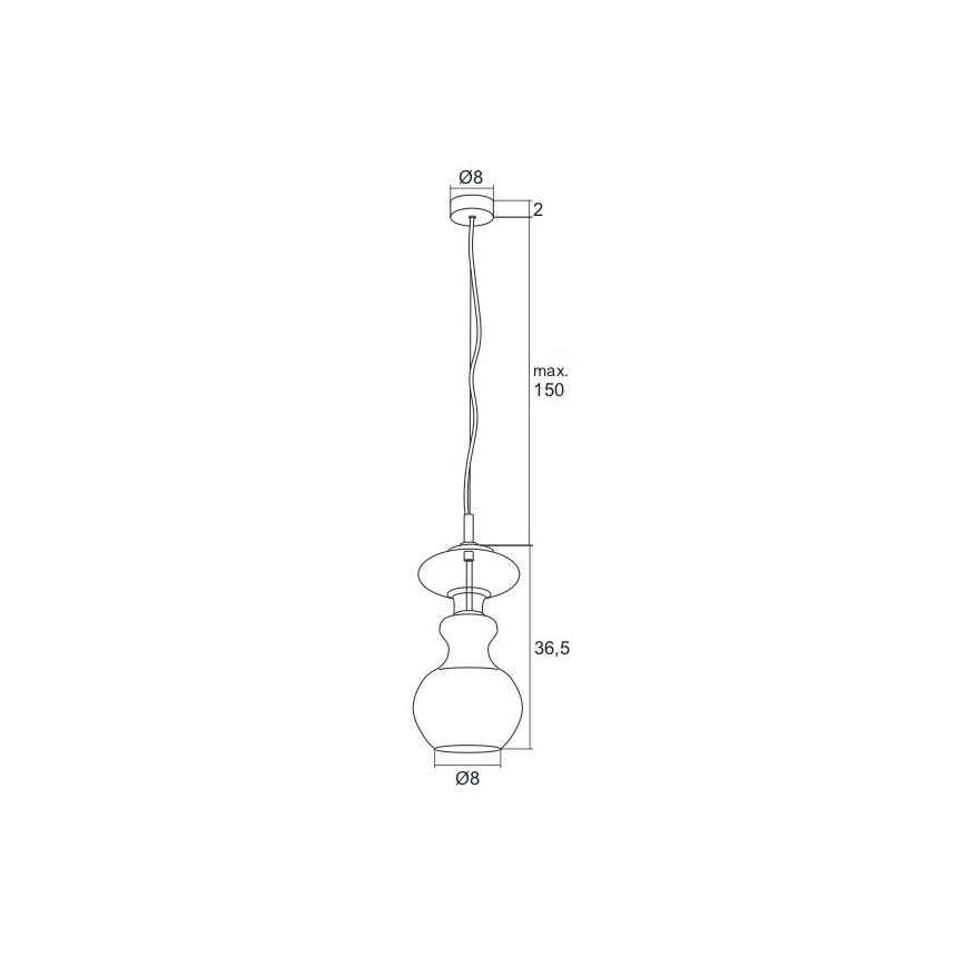Argon 3800 - LED lysekrone i en snor MODENA LED/8W/230V