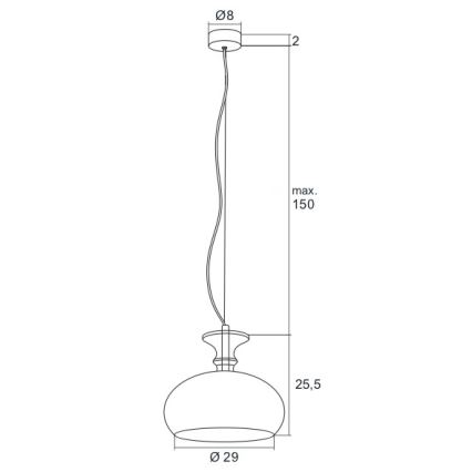 Argon 3805 - LED lysekrone i en snor GROSSETO LED/8W/230V