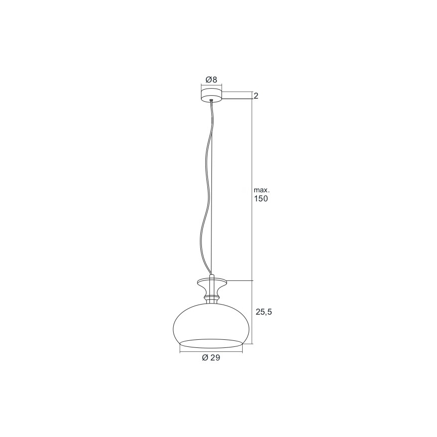 Argon 3805 - LED lysekrone i en snor GROSSETO LED/8W/230V
