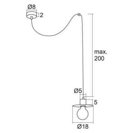 Argon 3834 - Pendel CORSO 1xE27/15W/230V hvid