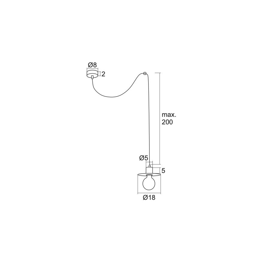 Argon 3834 - Pendel CORSO 1xE27/15W/230V hvid