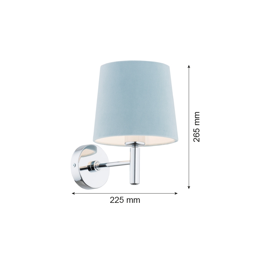 Argon 3910 - Væglampe BOLZANO 1xE27/15W/230V blå/skinnende krom