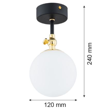 Argon 4003 - Loftlampe til badeværelse LATINA 1xE14/7W/230V IP44 sort/messing