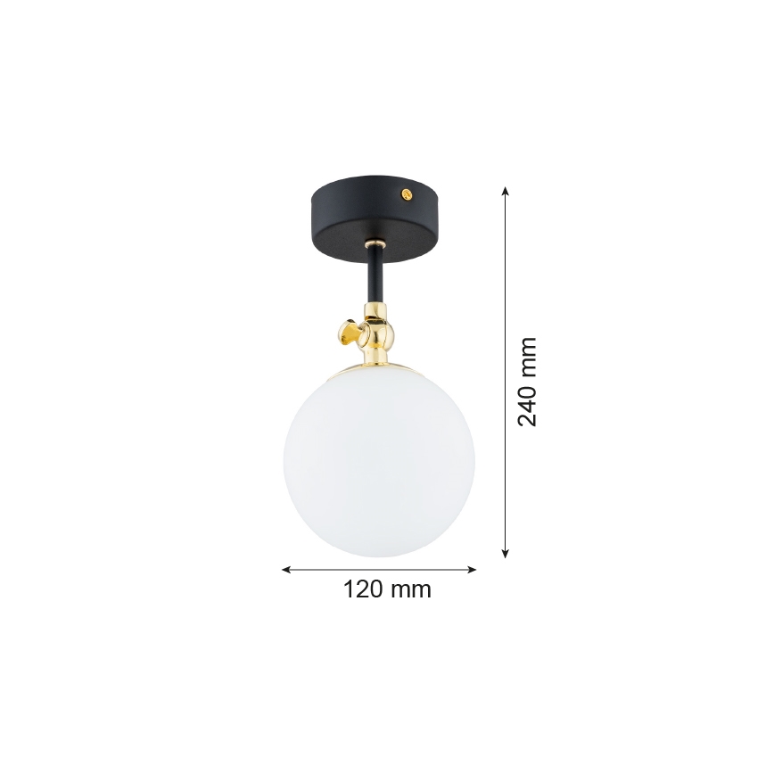 Argon 4003 - Loftlampe til badeværelse LATINA 1xE14/7W/230V IP44 sort/messing
