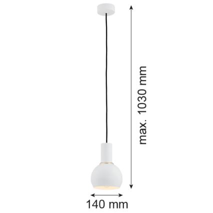 Argon 4215 - Pendel SINES 1xE27/15W/230V diam. 14 cm hvid