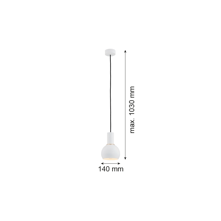 Argon 4215 - Pendel SINES 1xE27/15W/230V diam. 14 cm hvid