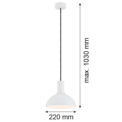 Argon 4220 - Pendel SINES 1xE27/15W/230V diam. 28 cm hvid