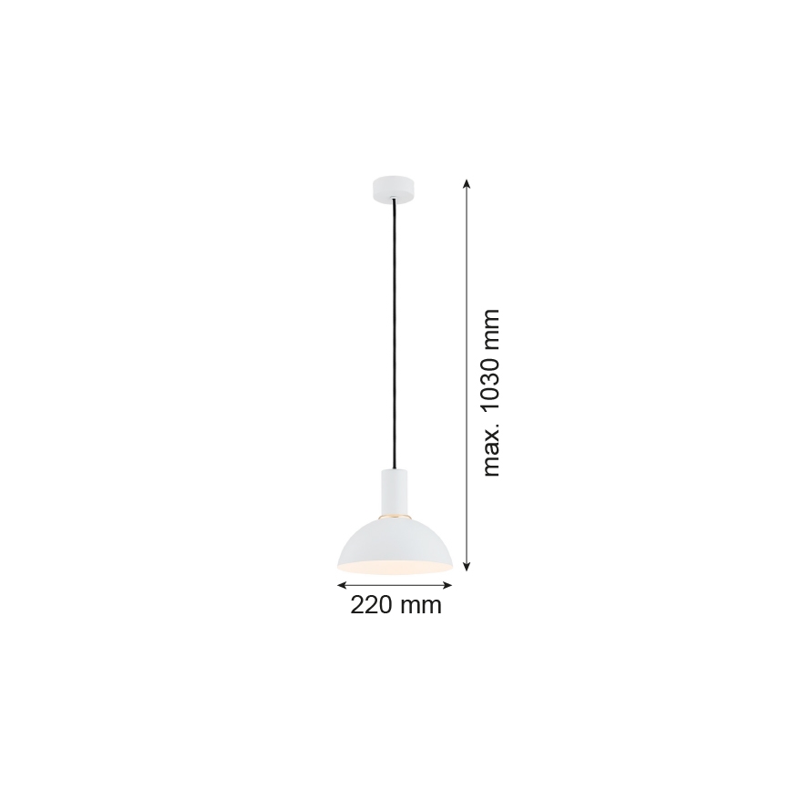 Argon 4220 - Pendel SINES 1xE27/15W/230V diam. 28 cm hvid